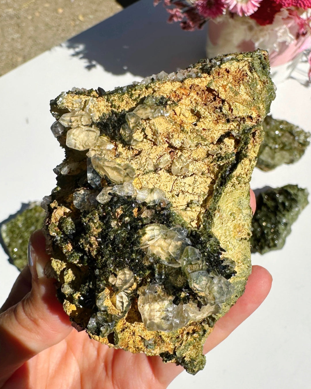 Epidote Quartz Cluster