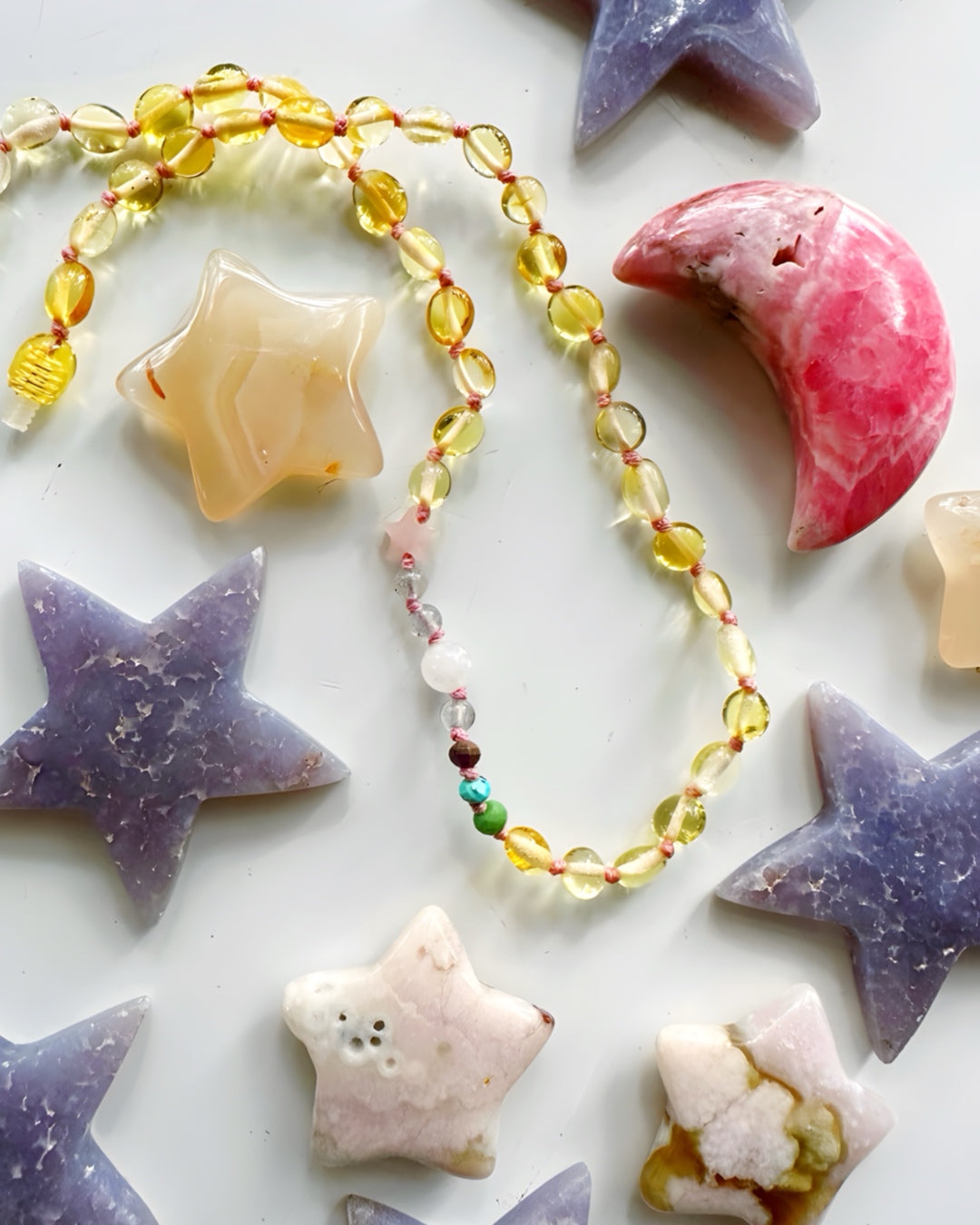 “Wish” Baltic Amber & Gemstone Necklace - Baltic Mermaid