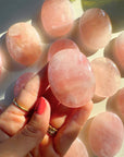 Rose Quartz Flat Palm Stones