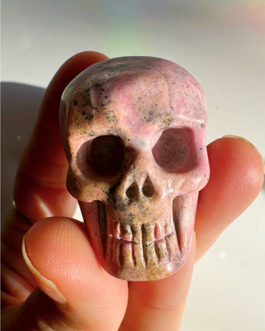 Rhodonite Skull