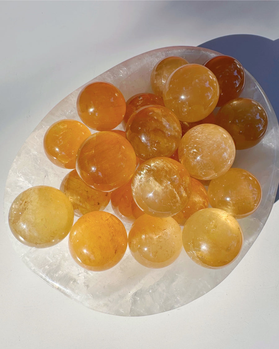 Honey Optic Calcite Spheres - AAA
