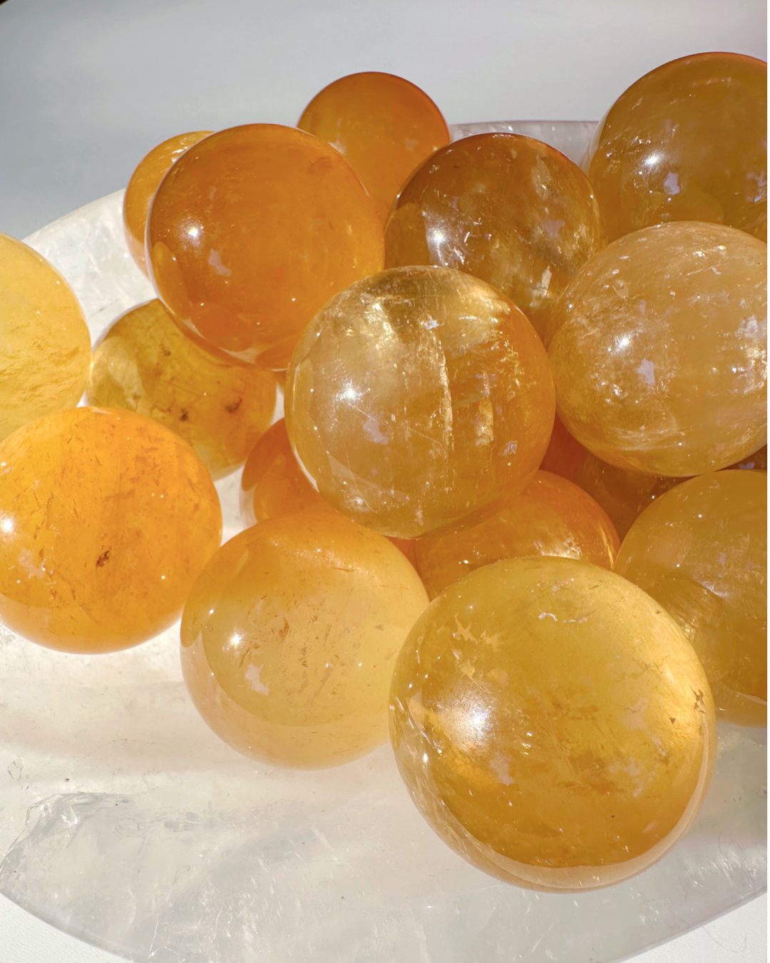 Honey Optic Calcite Spheres - AAA - Baltic Mermaid