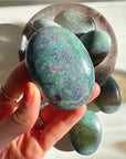 Ruby in Fuchsite with Blue Kyanite Palm Stones