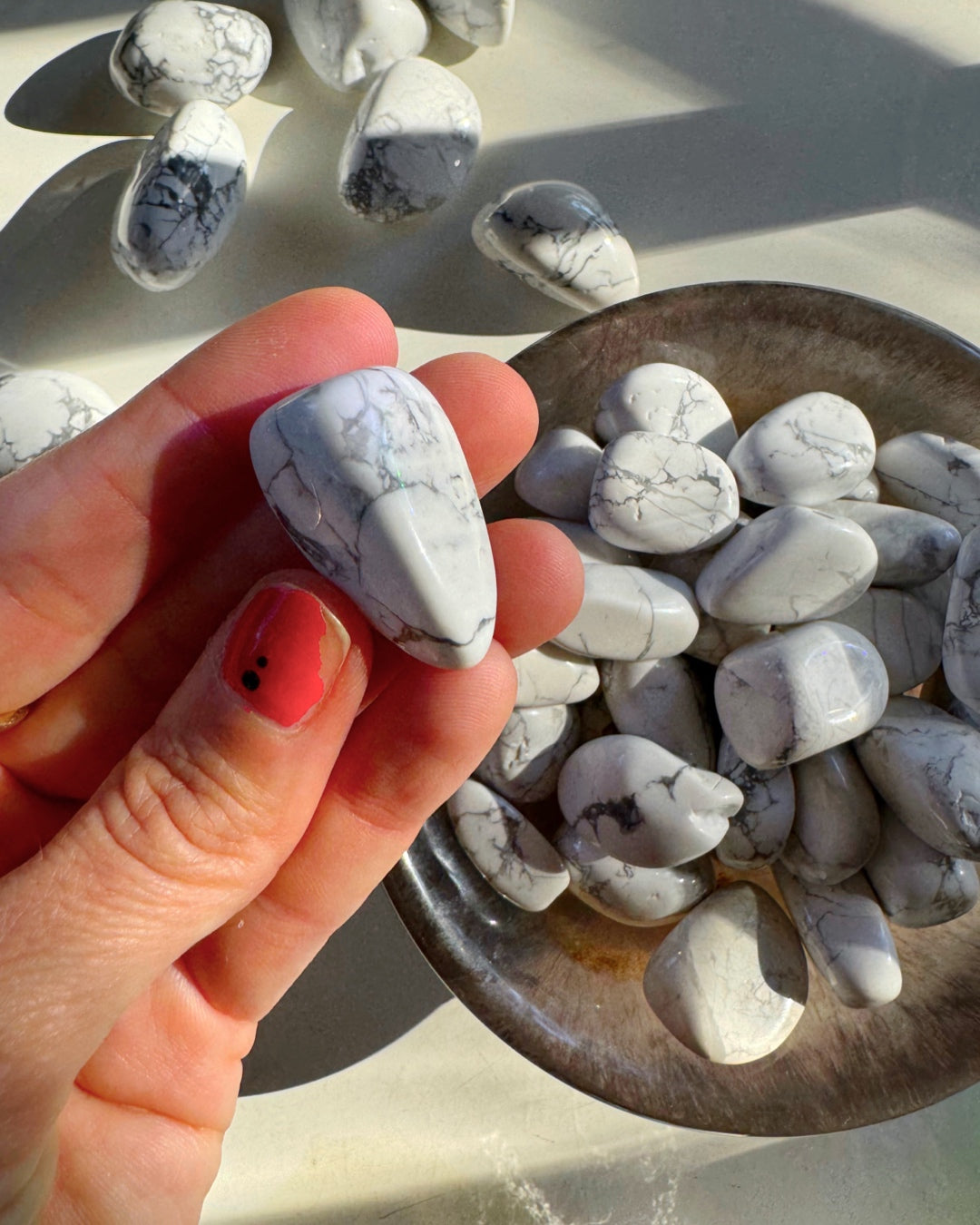 Howlite Tumbled Stones - Baltic Mermaid