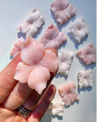 Carved Pink Opal Flowers - Baltic Mermaid