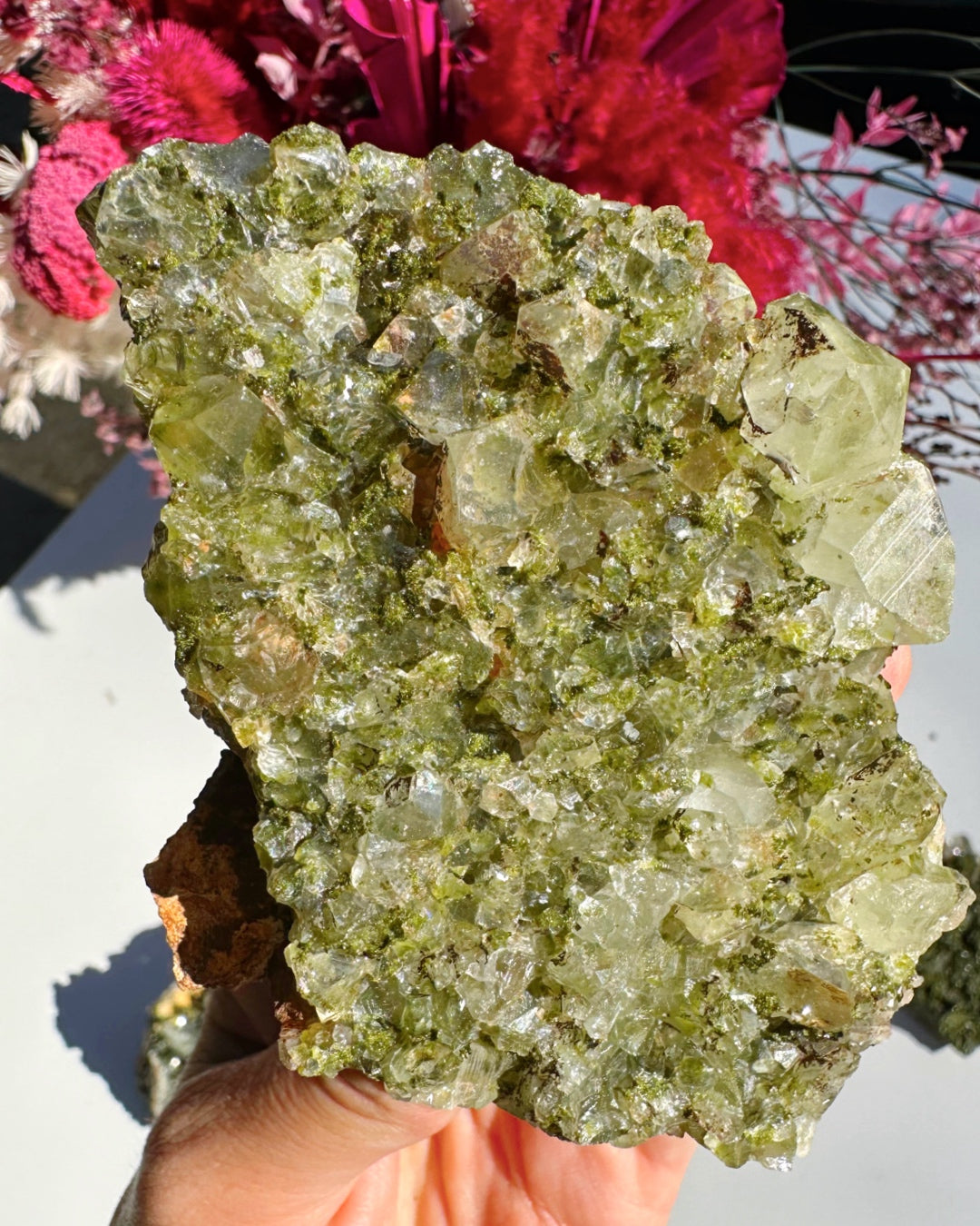 Epidote Quartz Cluster