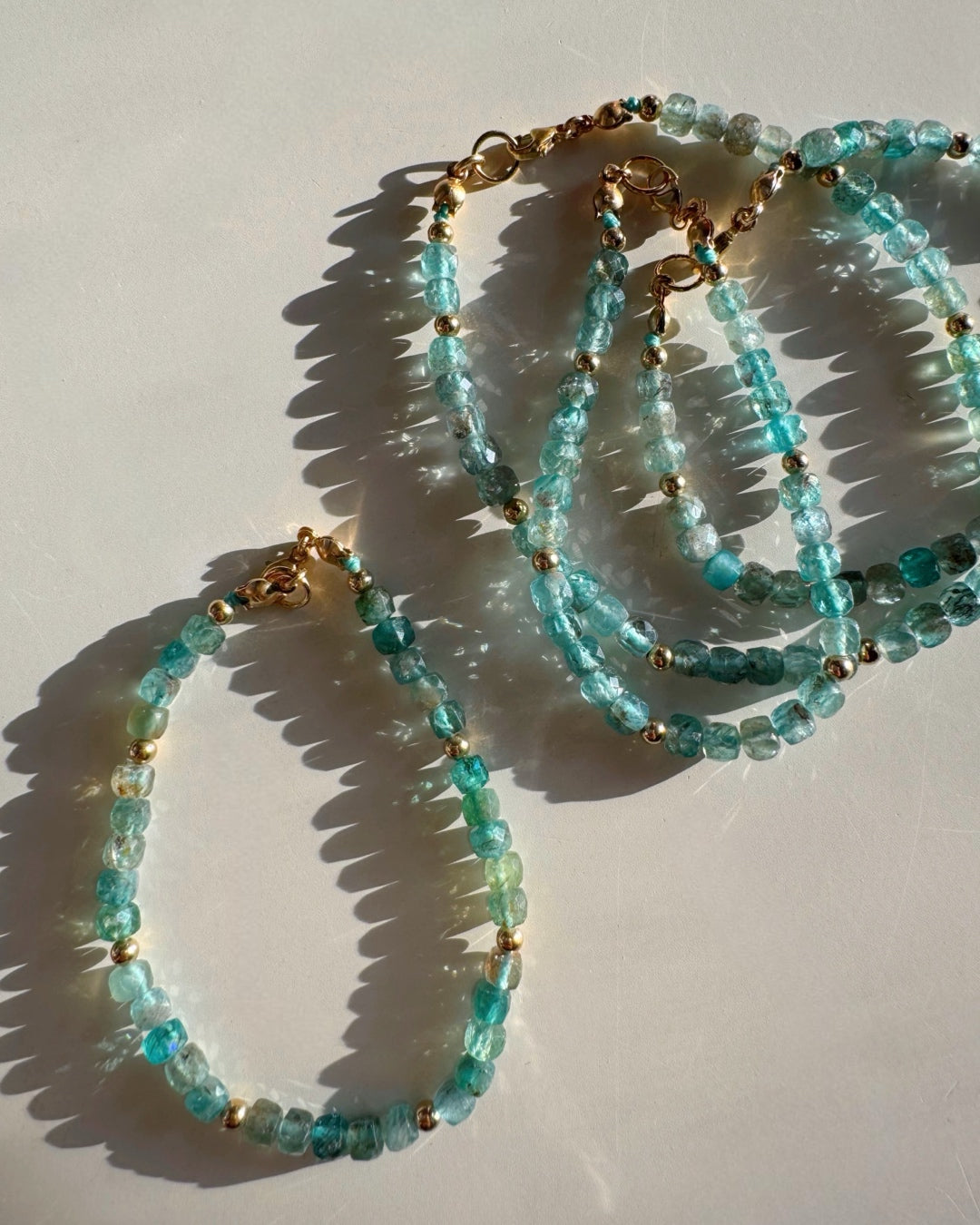 “Frankie” - Blue Apatite Gemstone Candy Bracelet - Baltic Mermaid