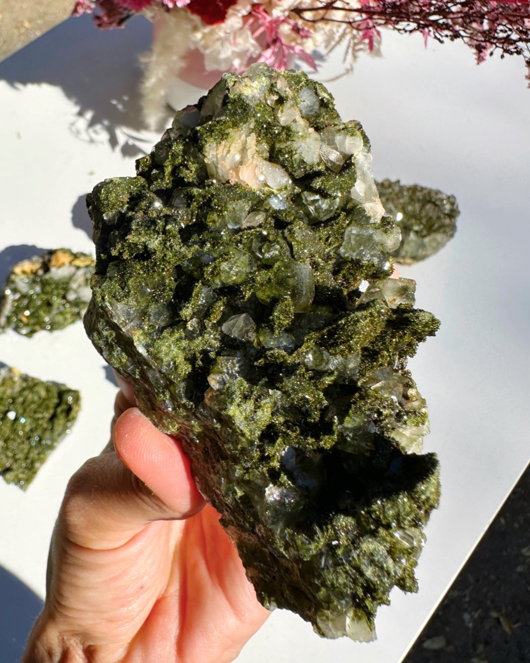 Epidote Quartz Cluster - Baltic Mermaid