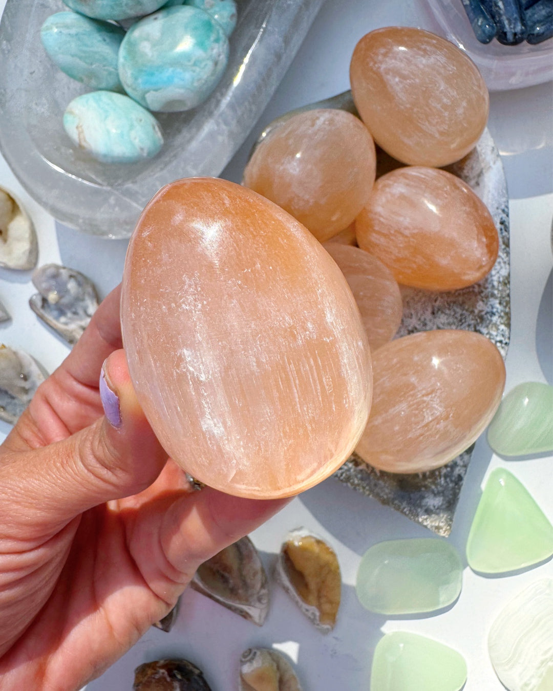 Peach Selenite Egg - Baltic Mermaid
