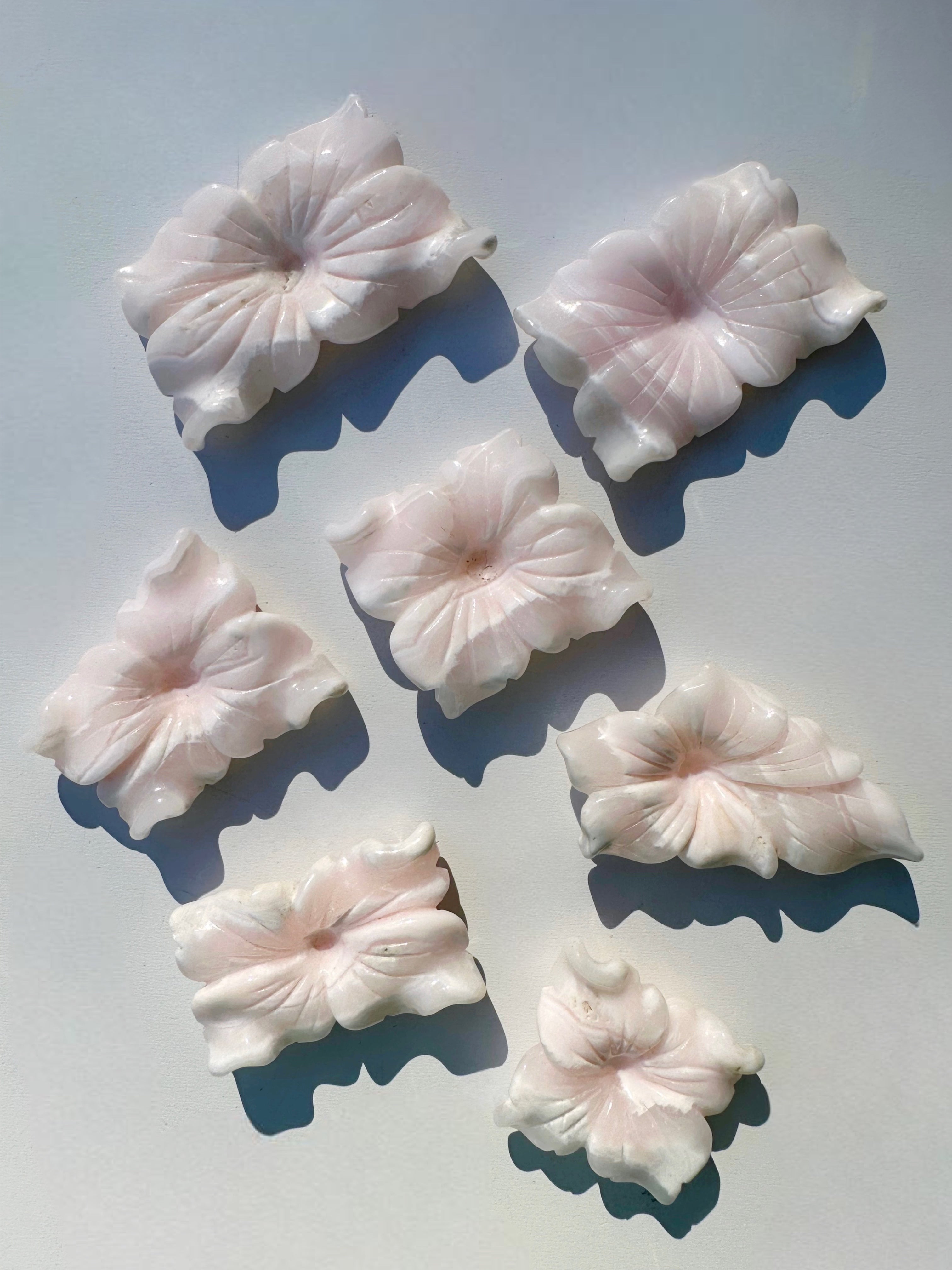 Carved Manganoan Calcite Flowers - Baltic Mermaid