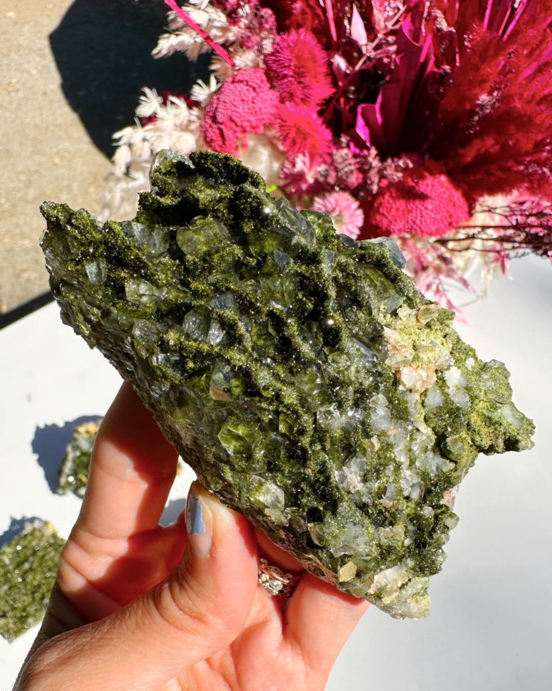 Epidote Quartz Cluster - Baltic Mermaid