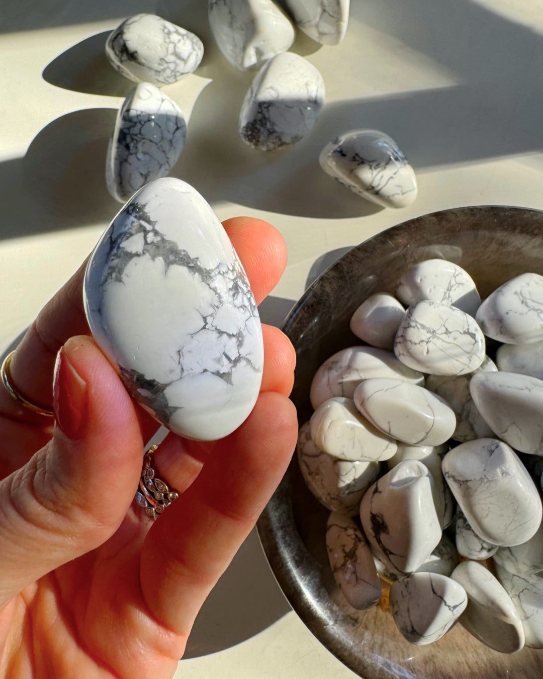 Howlite Tumbled Stones - Baltic Mermaid