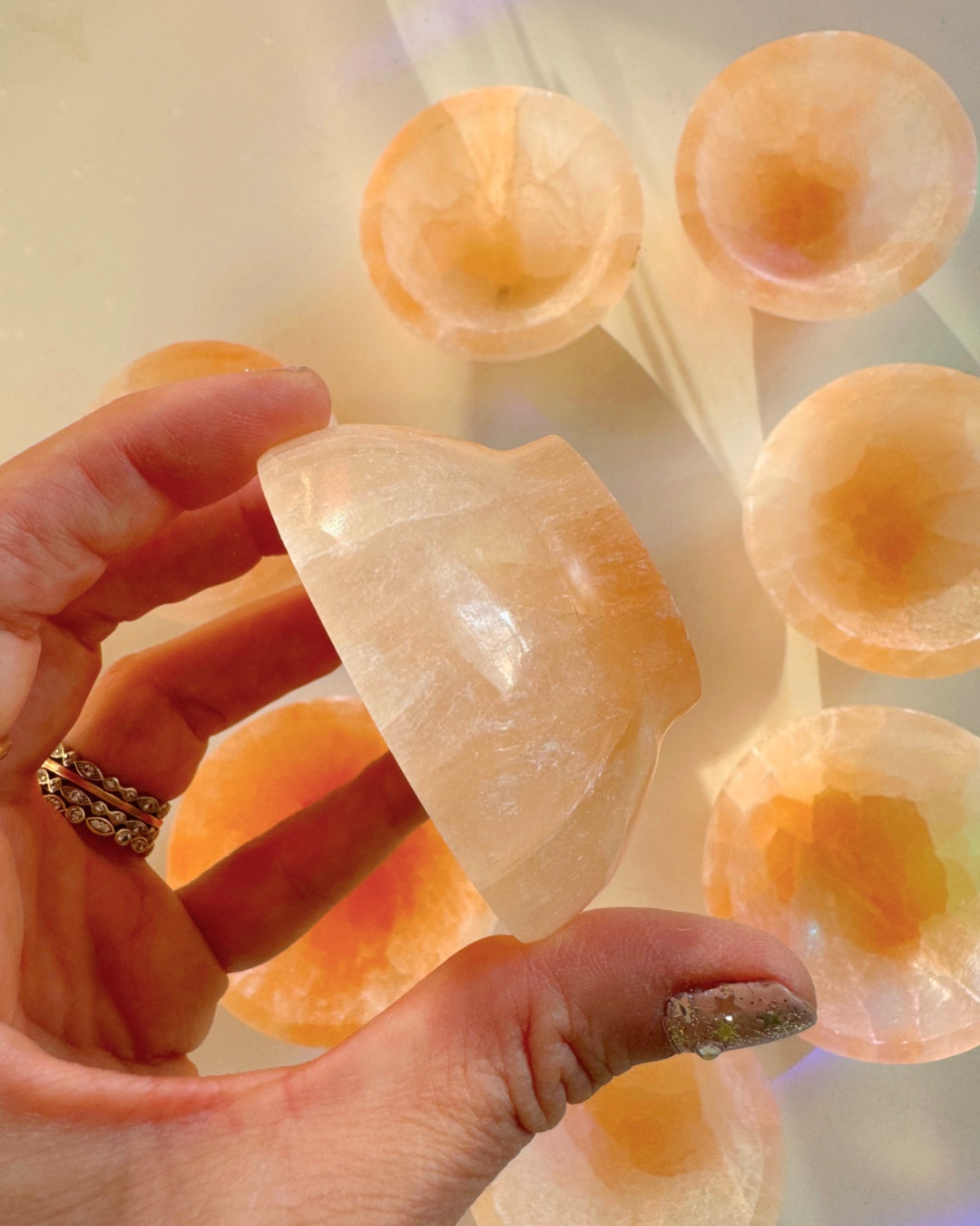 Peach Selenite Lil Bowls - Baltic Mermaid