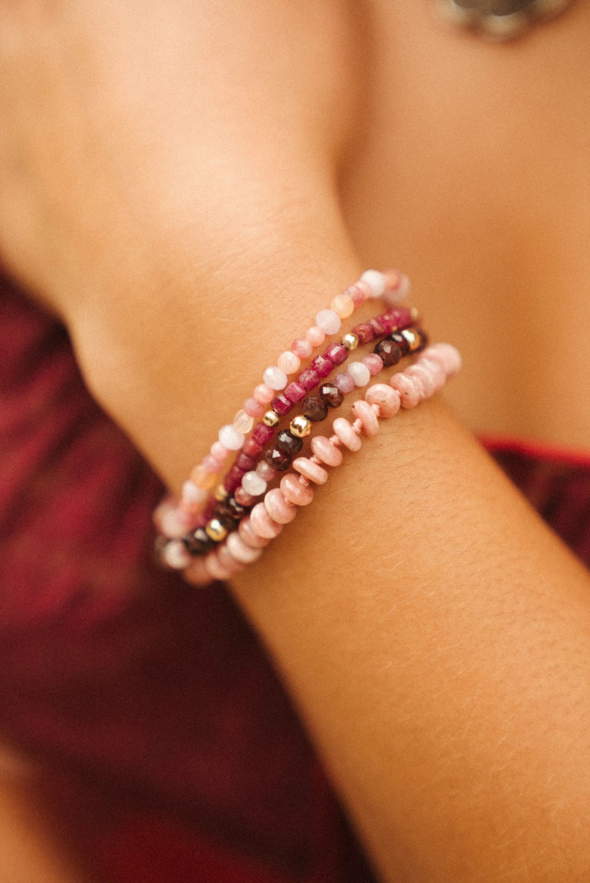 “Sunset Sorbet” - Gemstone &amp; 14k Gold Filled Candy Bracelet Baltic Mermaid