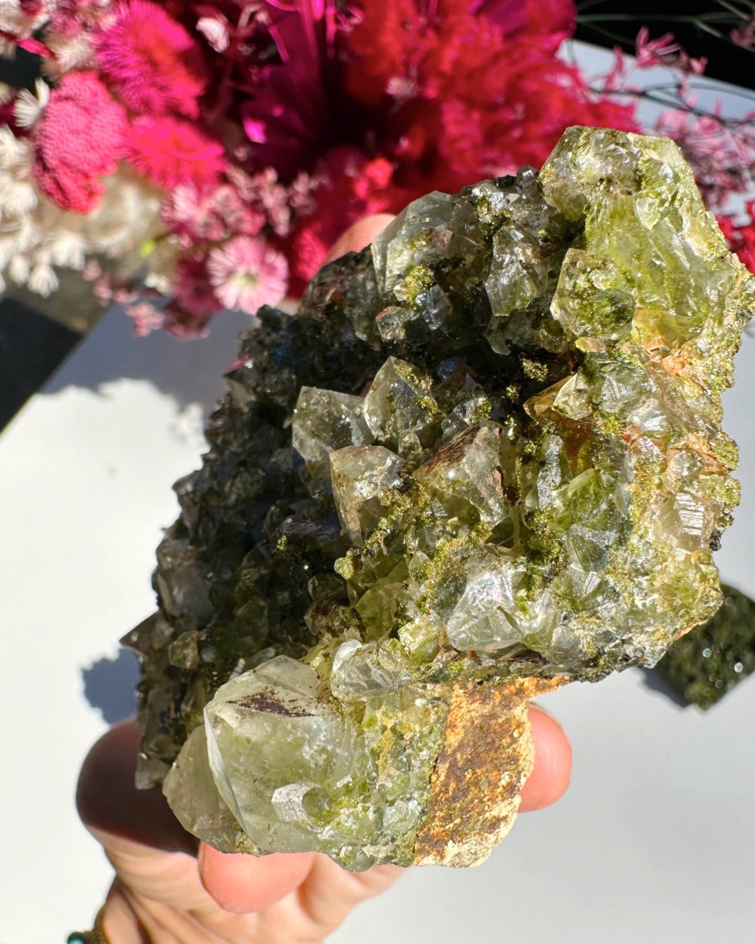 Epidote Quartz Cluster