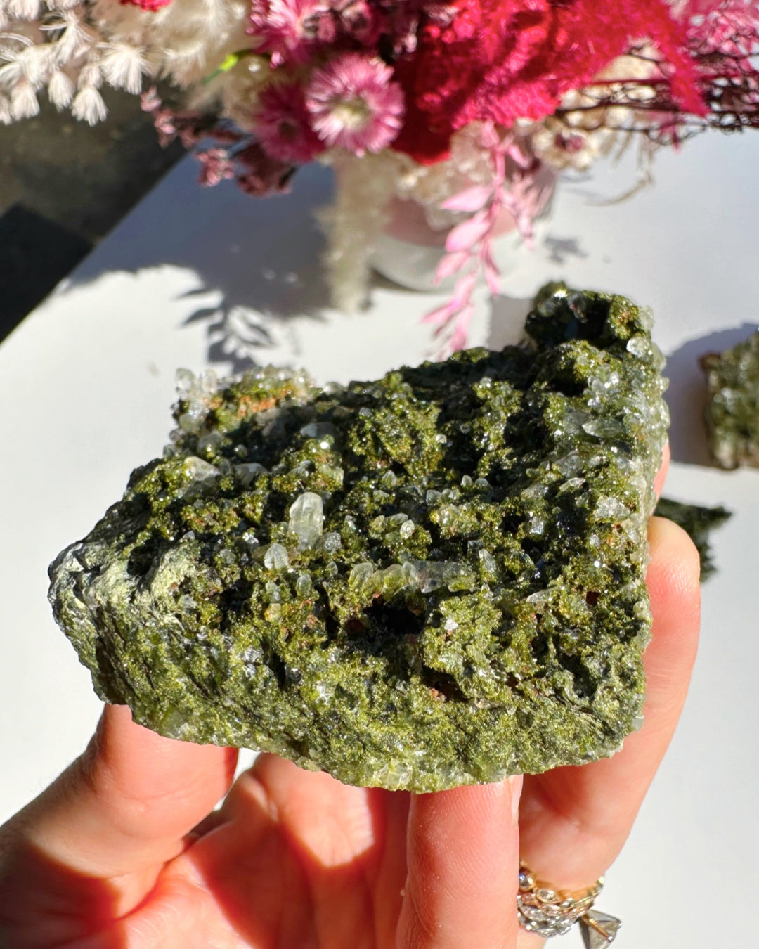 Epidote Quartz Cluster - Baltic Mermaid