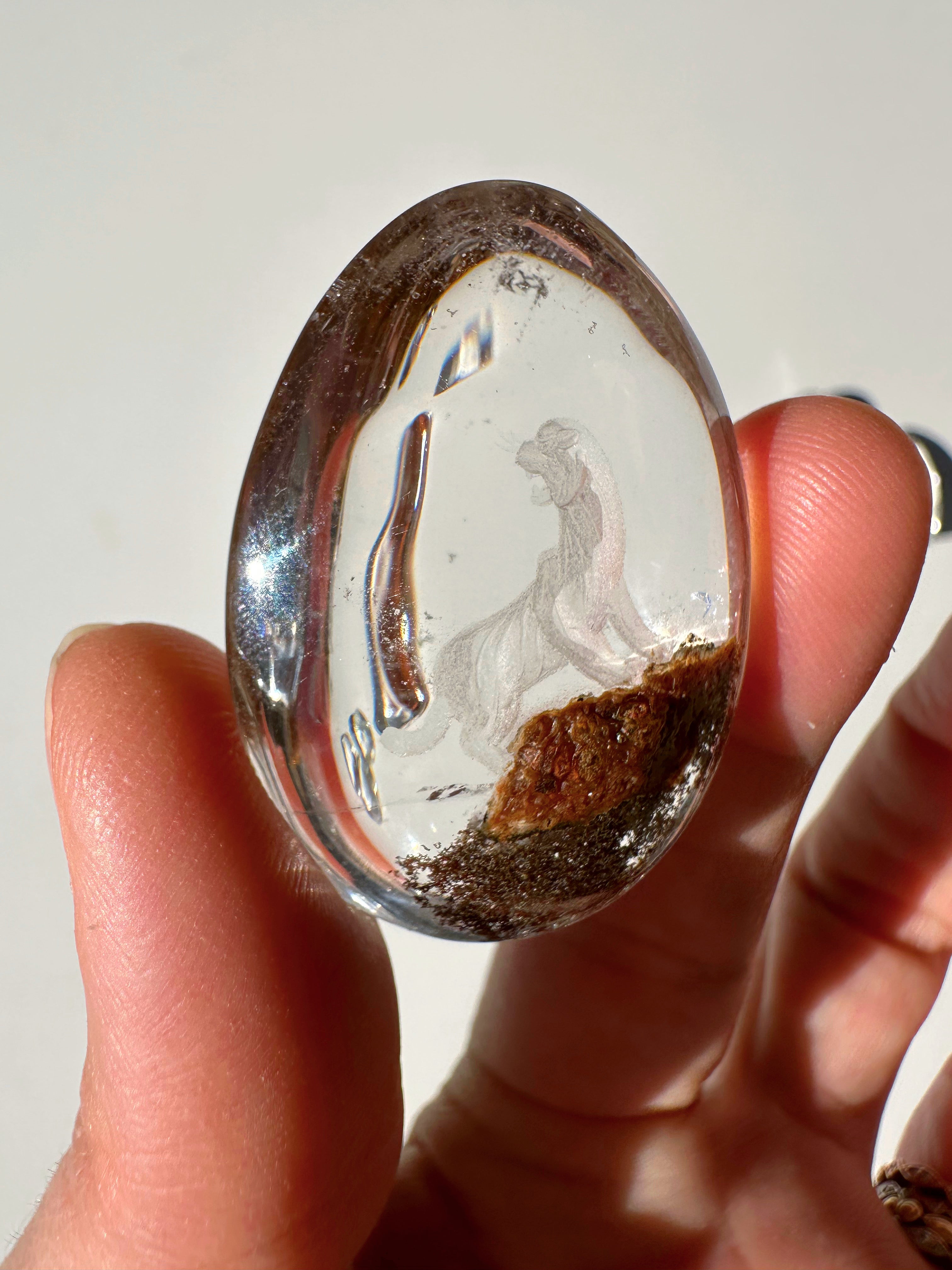 Intaglio Tiger Carved Chlorite Quartz/Garden Quartz  Cabochon Baltic Mermaid