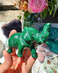 Hand Carved Malachite Elephant