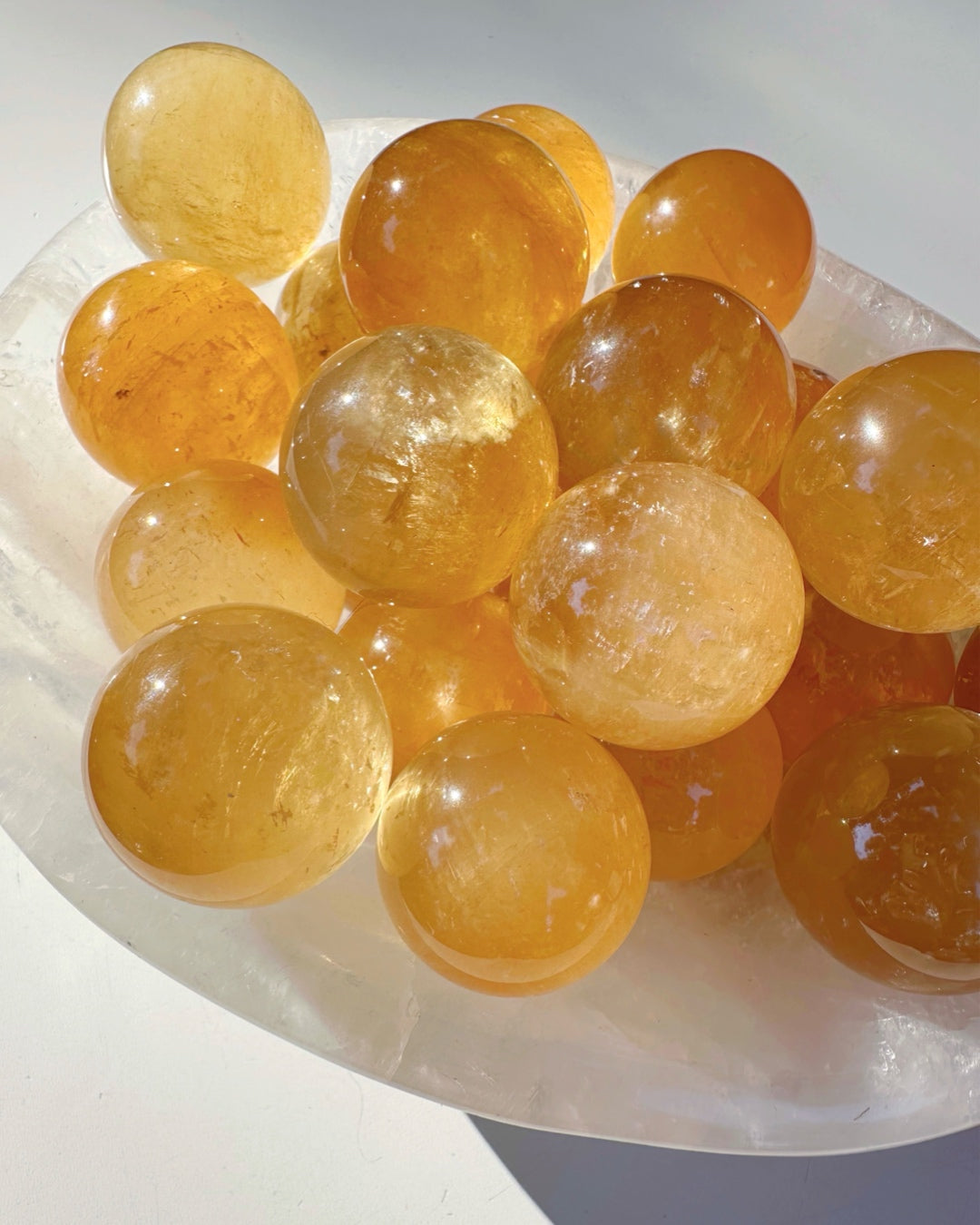 Honey Optic Calcite Spheres - AAA - Baltic Mermaid