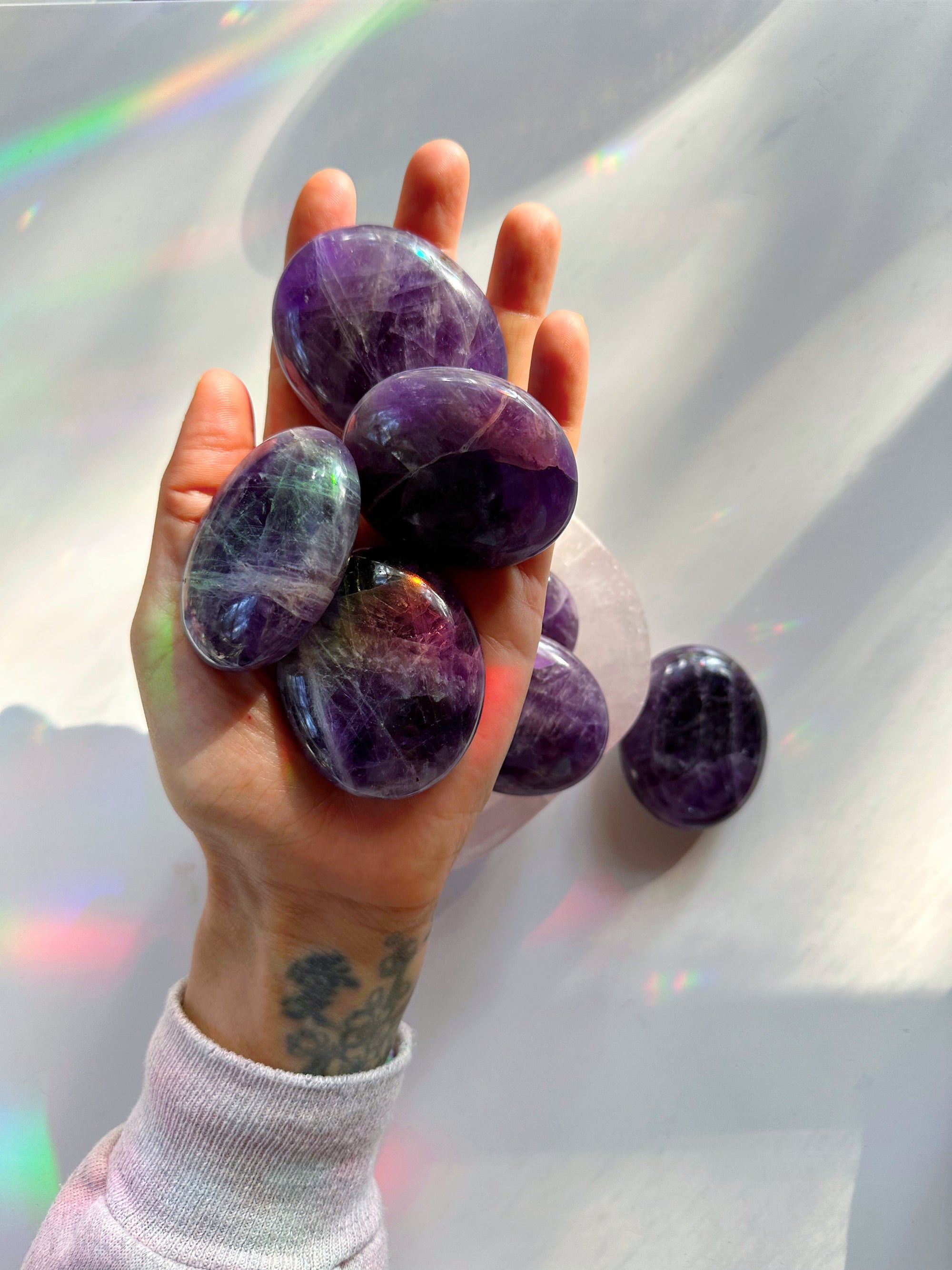 Amethyst Palm Stones from India