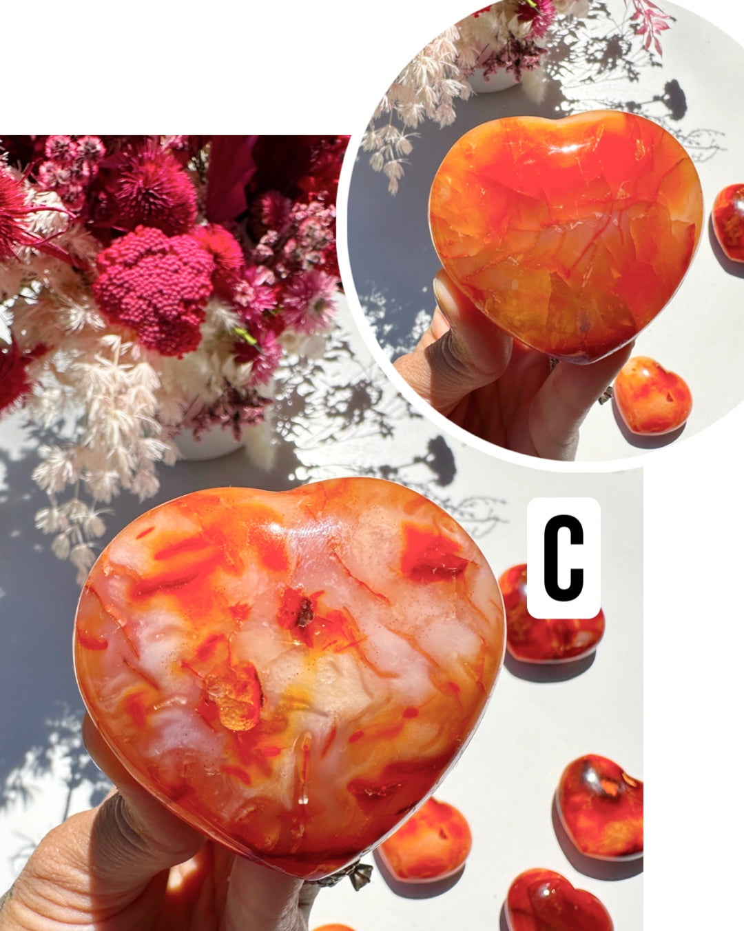 Carnelian Agate Hearts - Baltic Mermaid