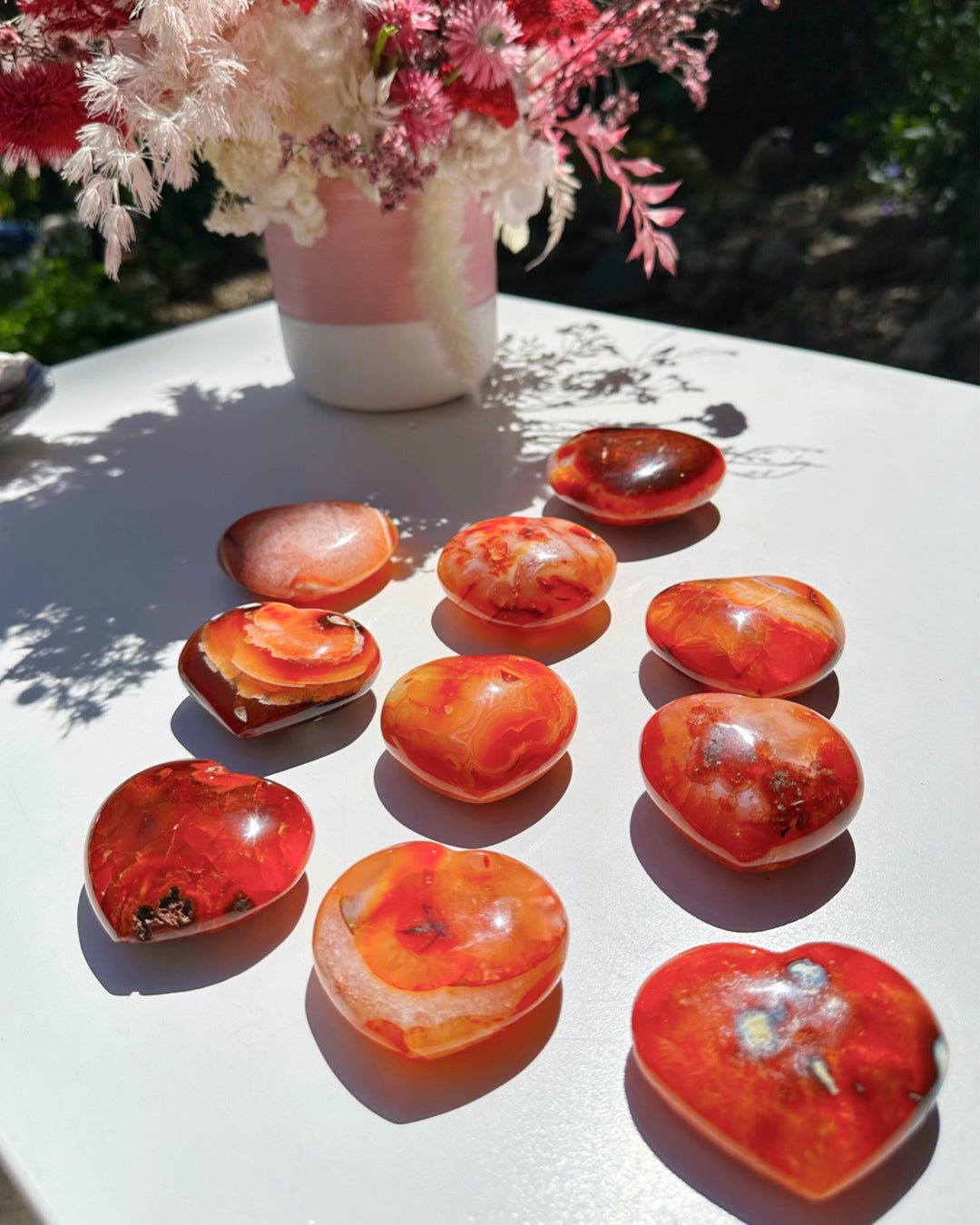 Carnelian Agate Hearts - Baltic Mermaid
