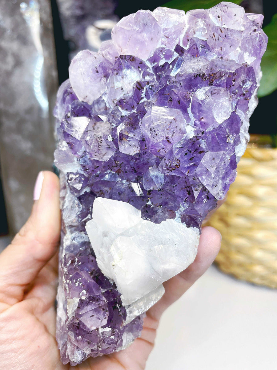 Amethyst Cluster w/ Dogtooth Calcite