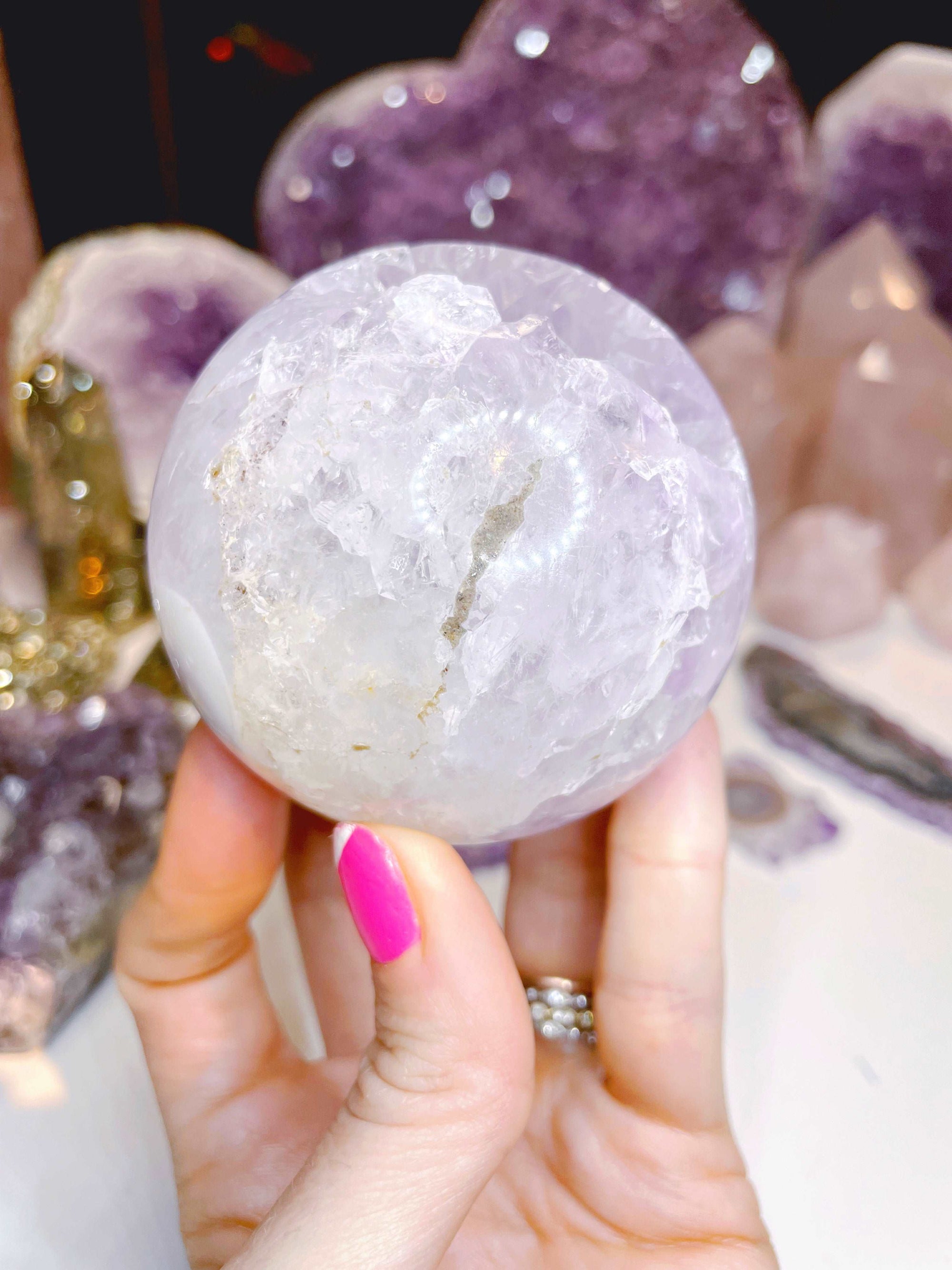 Amethyst Agate Sphere