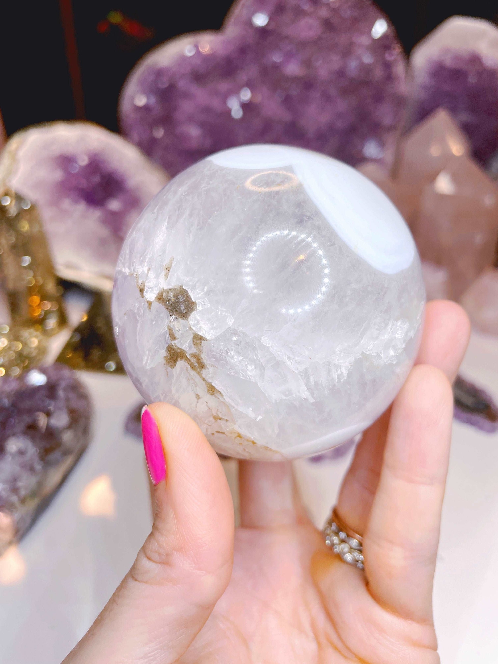 Amethyst Agate Sphere