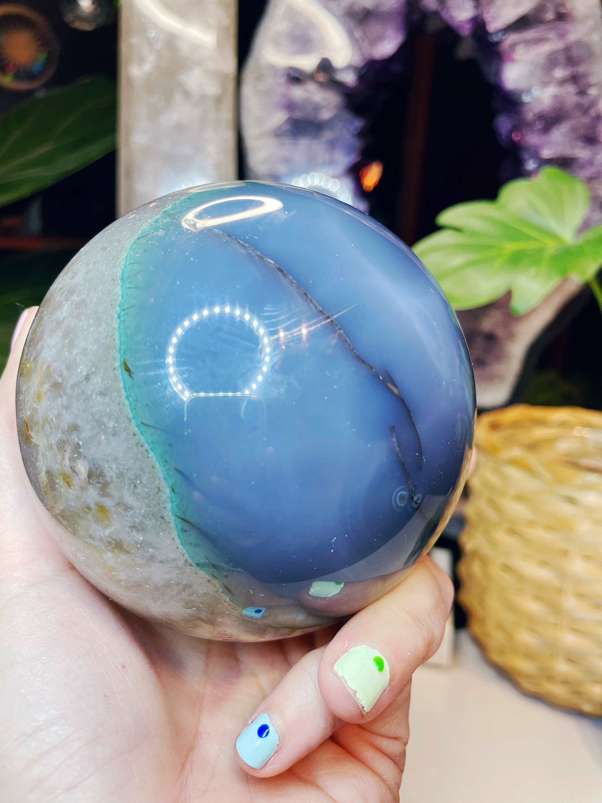 Amethyst Agate Sphere - Large