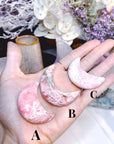 AAA Rhodochrosite Crescent Moons