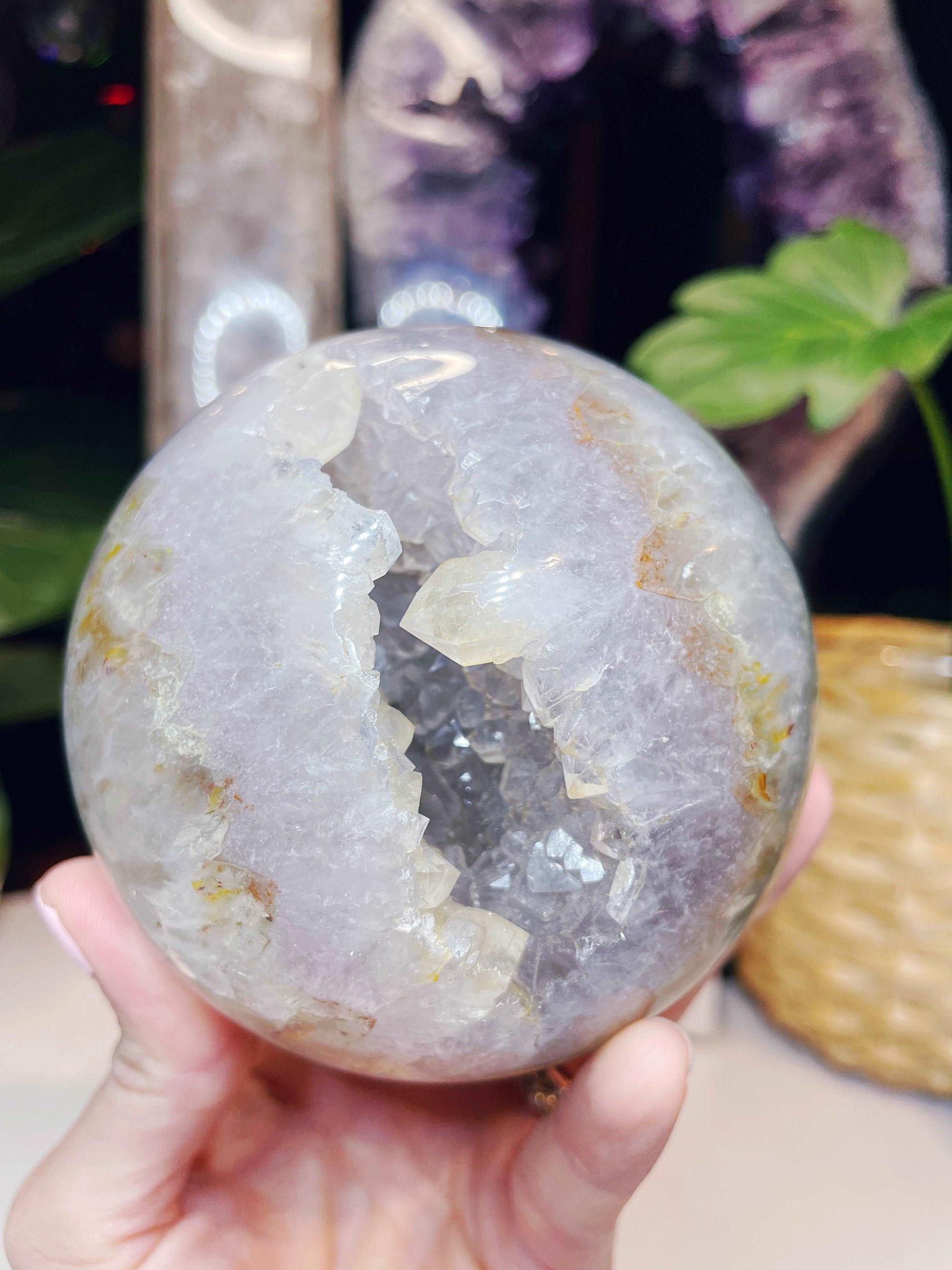 Amethyst Agate Sphere - Large