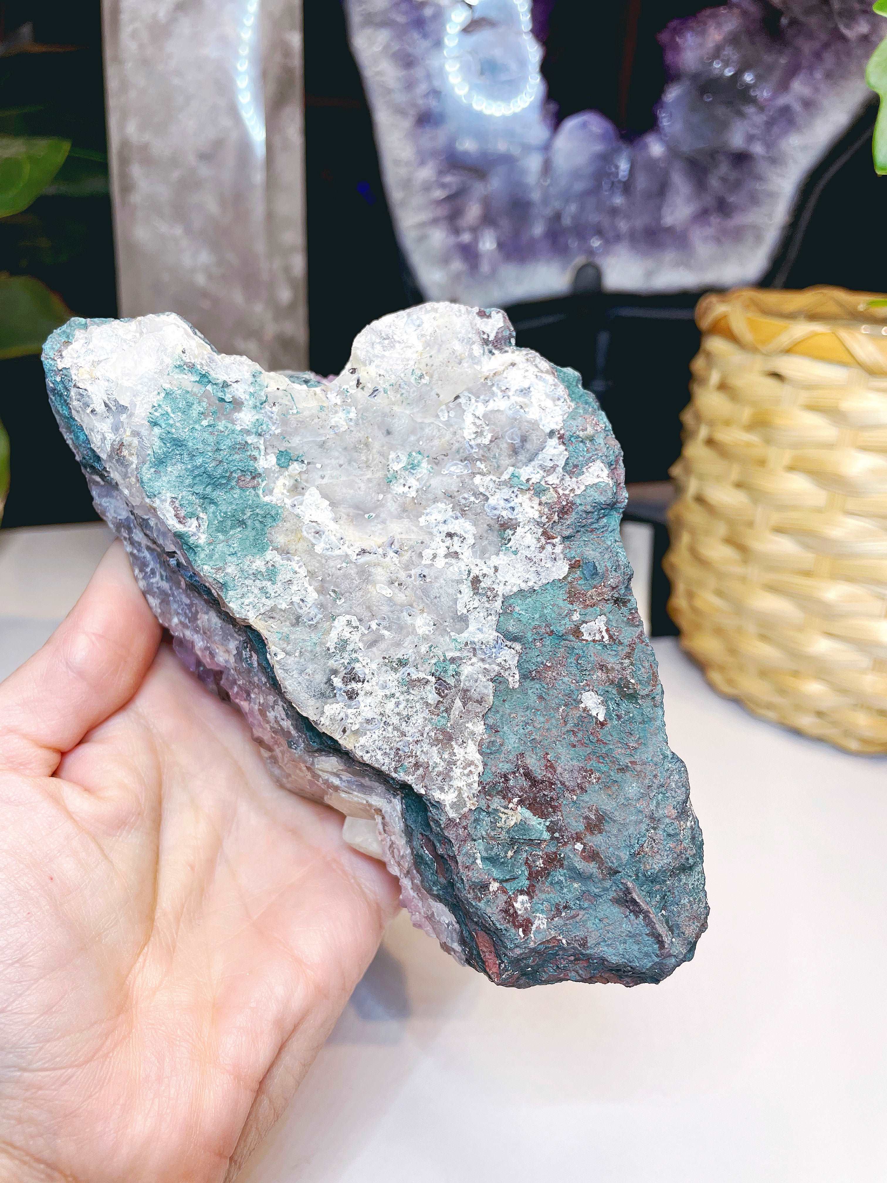 Amethyst Cluster w/ Dogtooth Calcite