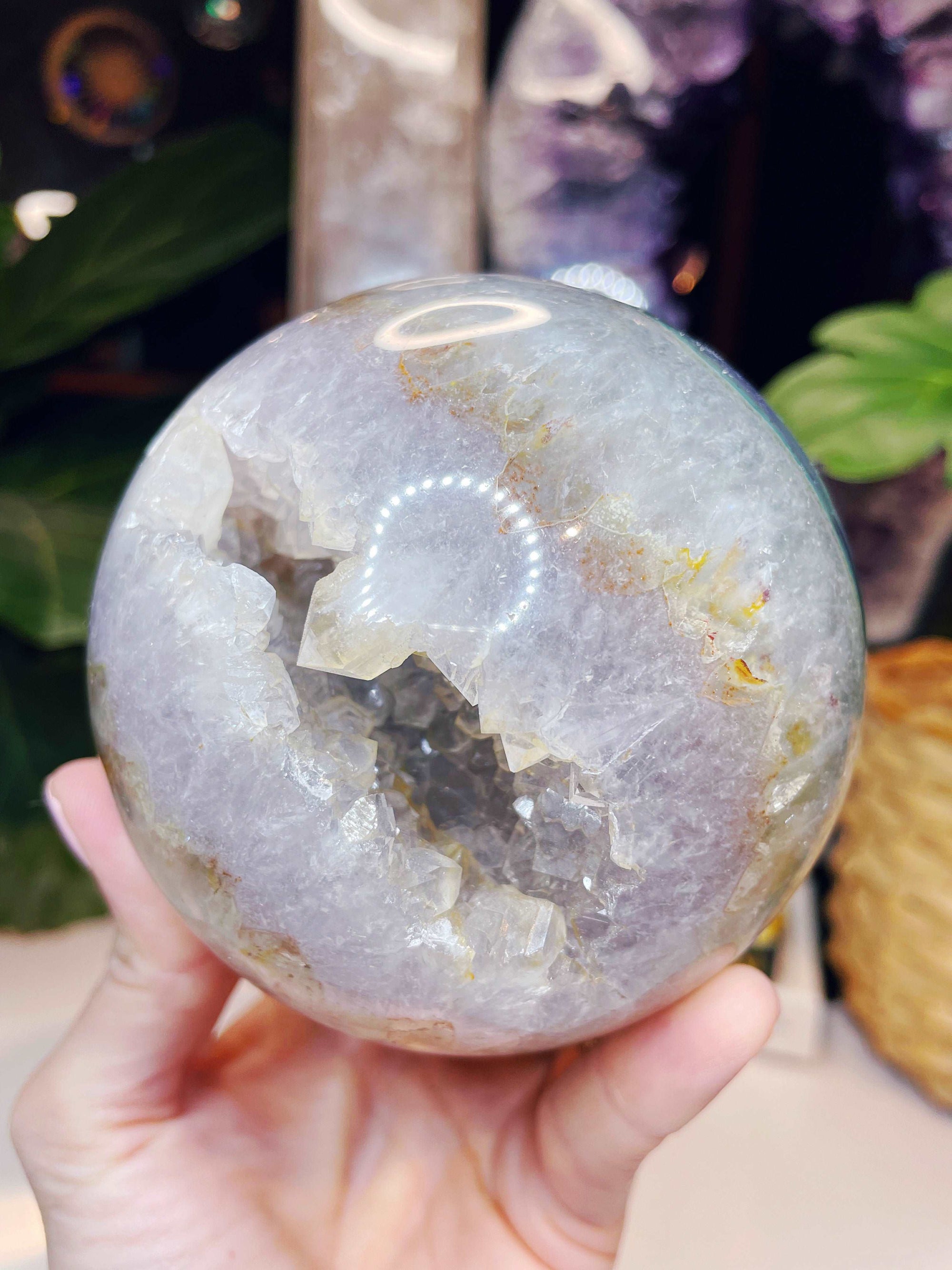 Amethyst Agate Sphere - Large