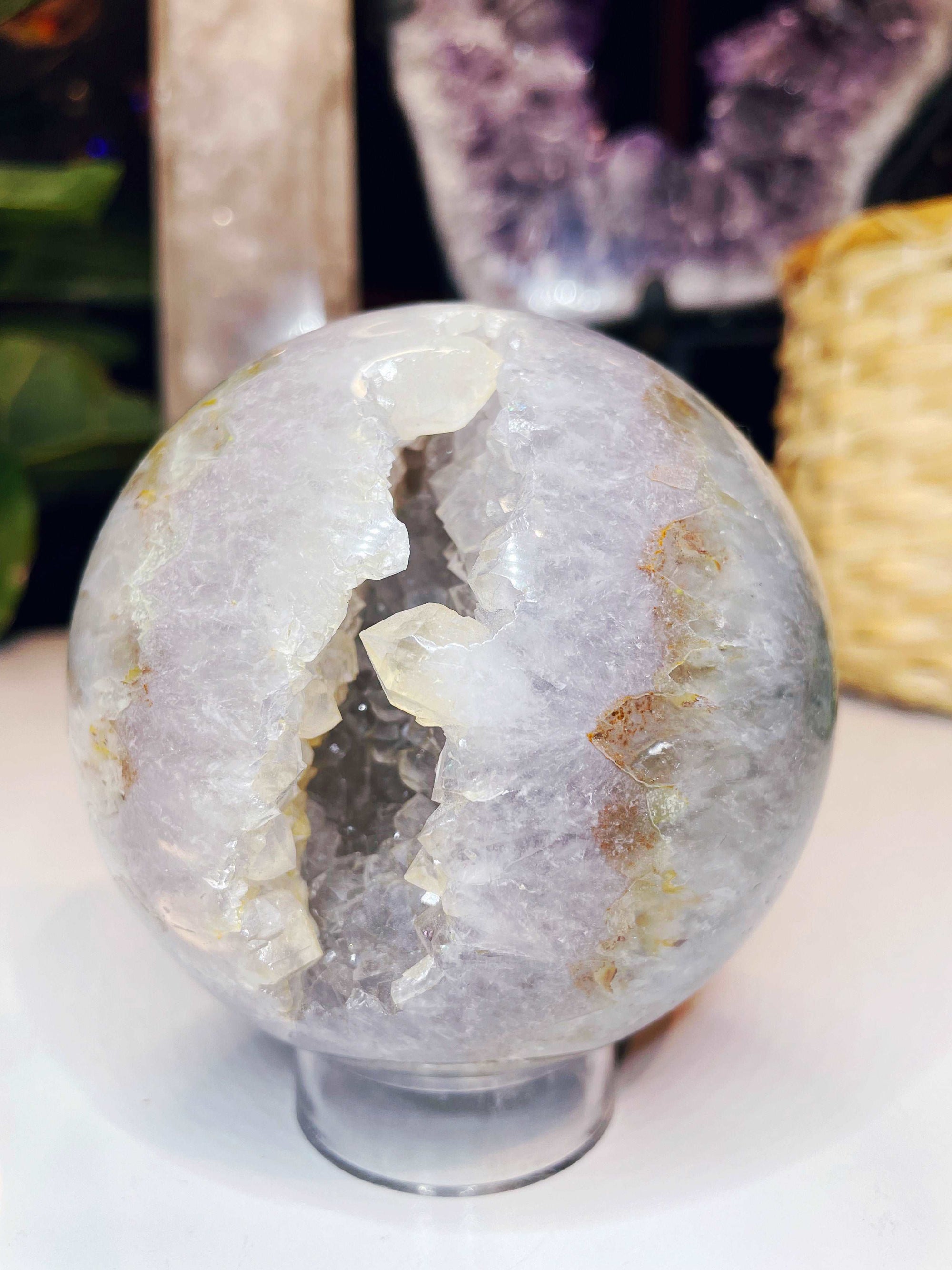 Amethyst Agate Sphere - Large