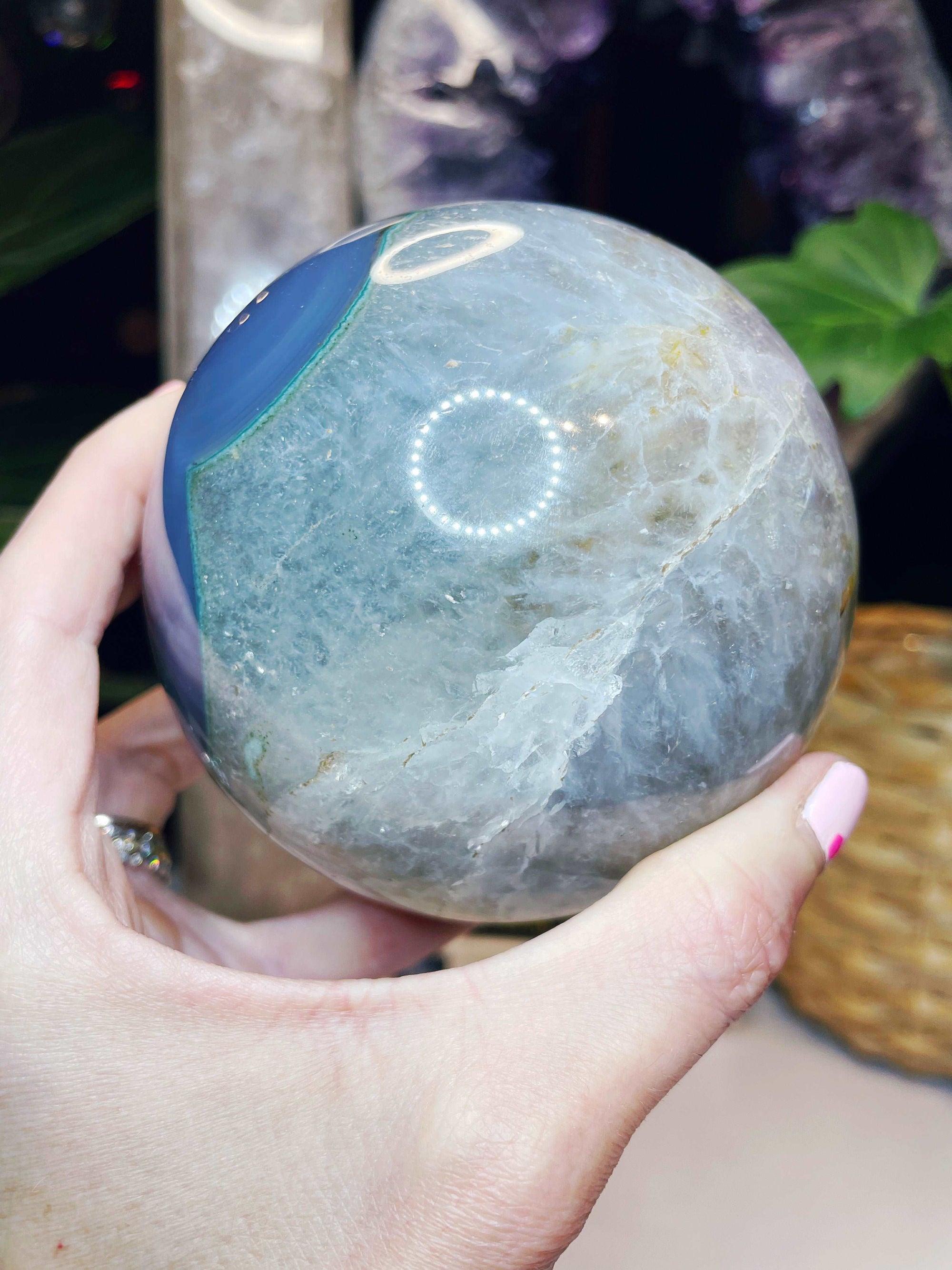 Amethyst Agate Sphere - Large