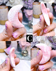 AAA Rhodochrosite Crescent Moons