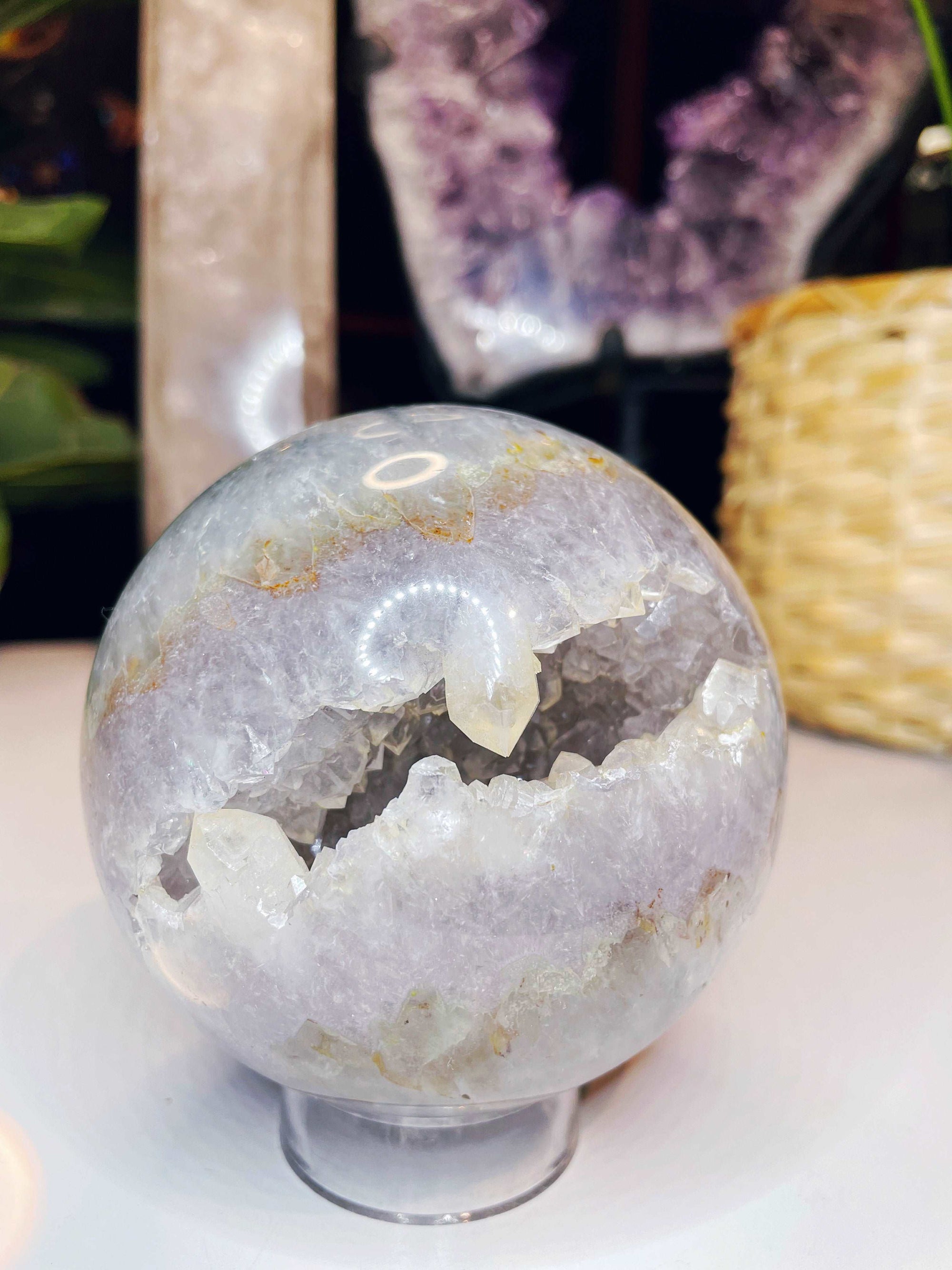 Amethyst Agate Sphere - Large