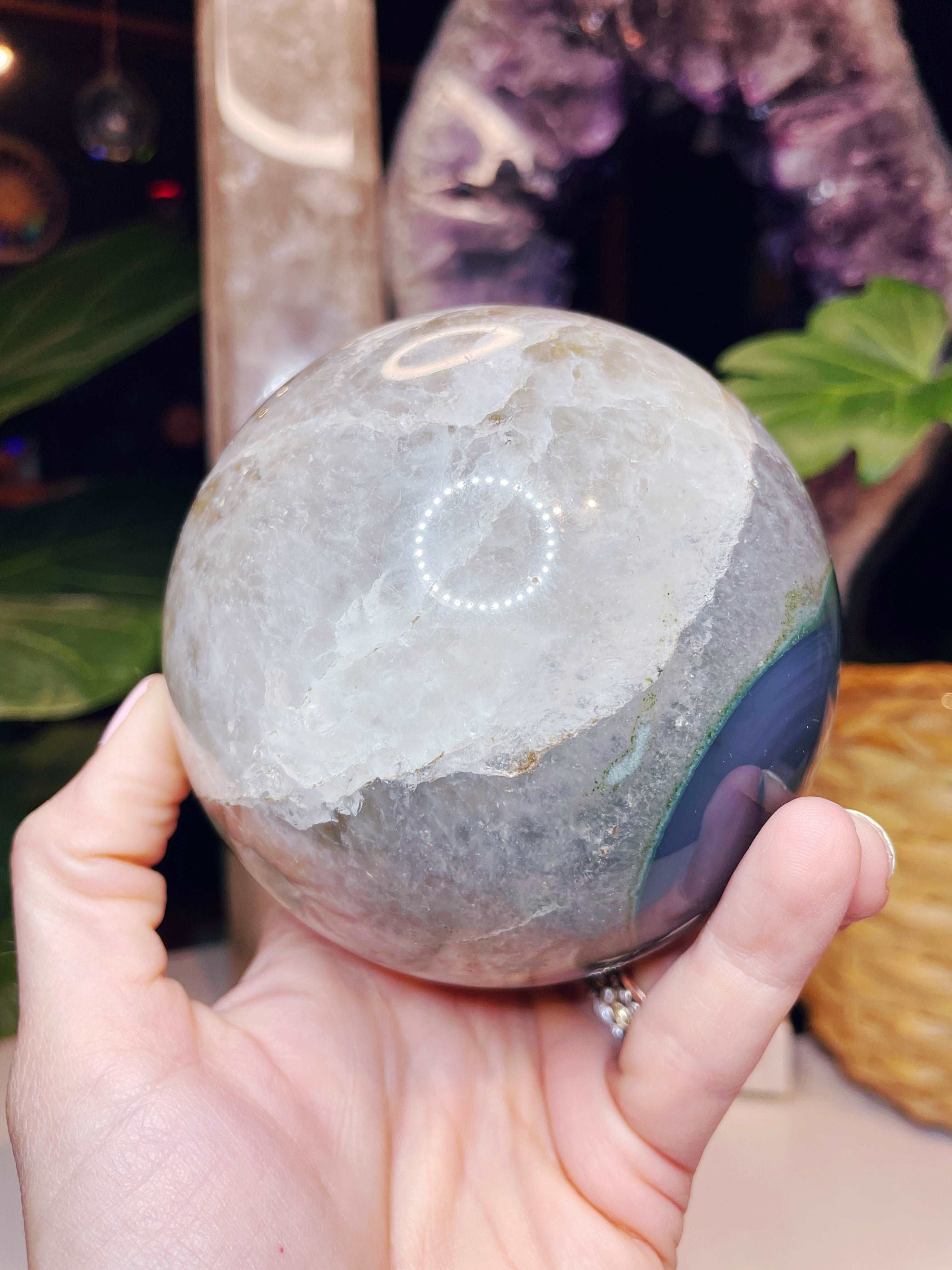 Amethyst Agate Sphere - Large