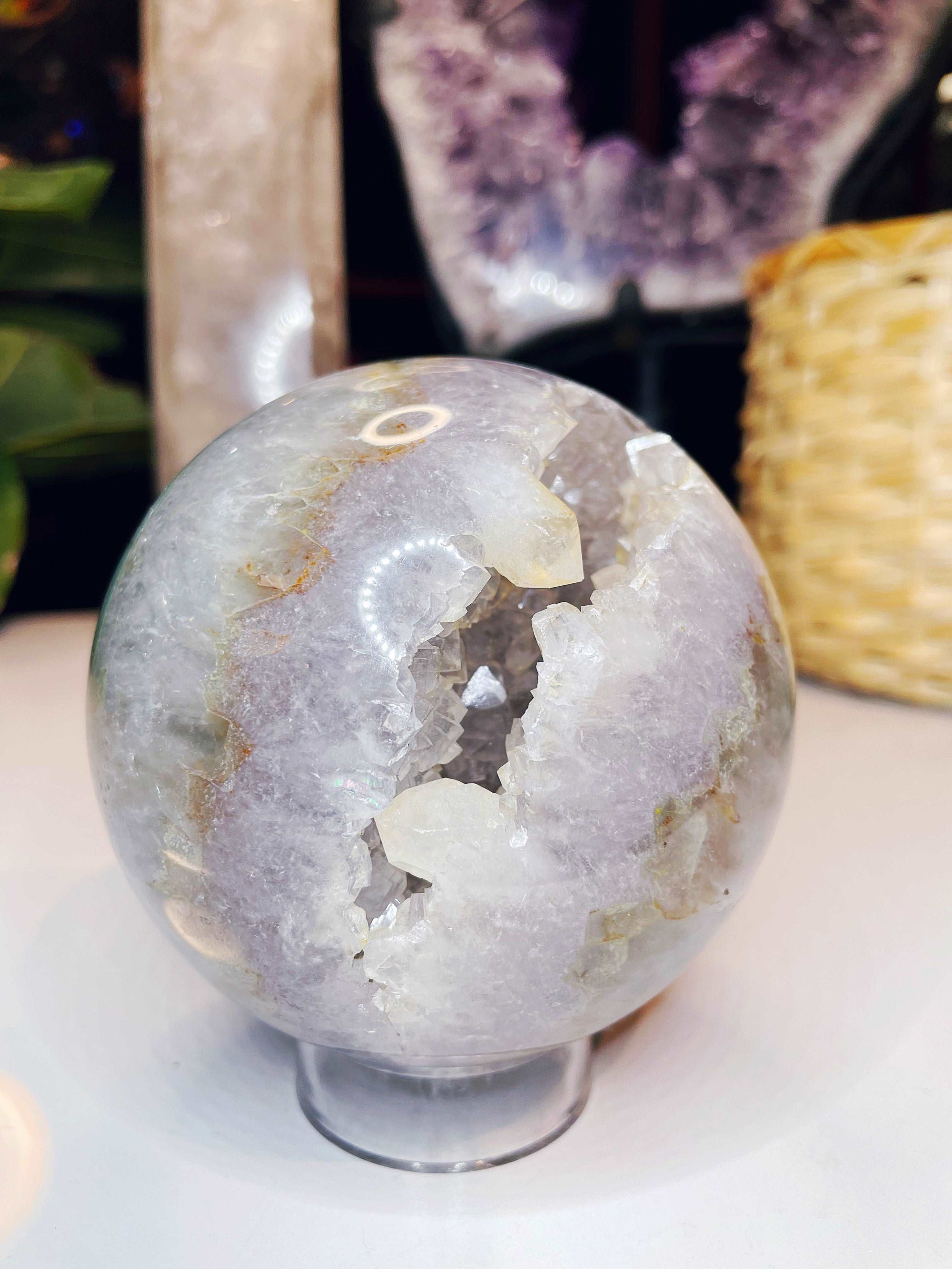 Amethyst Agate Sphere - Large