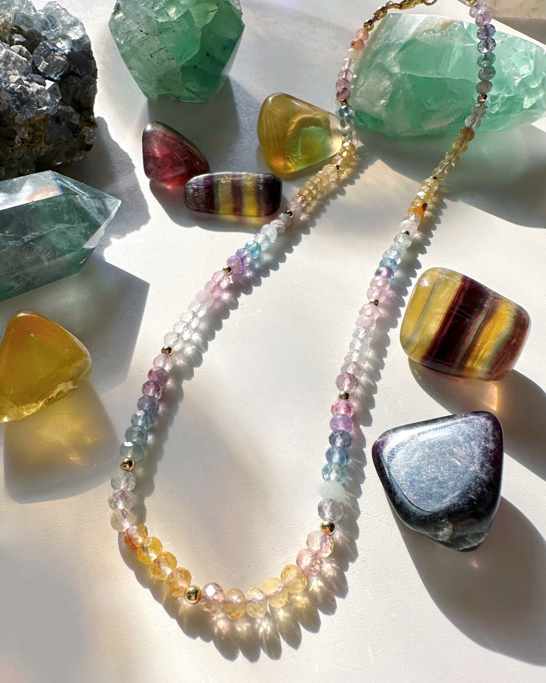 Rainbow Fluorite Candy Necklace - RTS