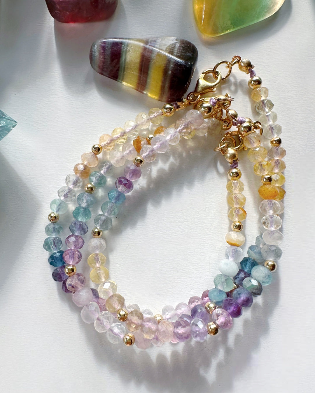 Rainbow Fluorite Candy Bracelet -RTS - Baltic Mermaid
