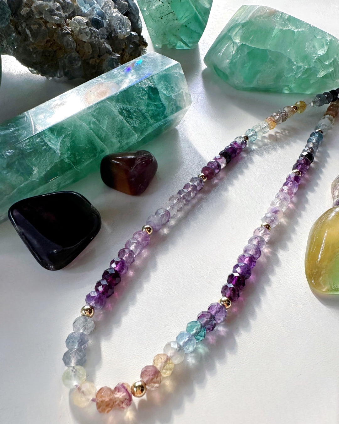 Rainbow Fluorite Candy Necklace