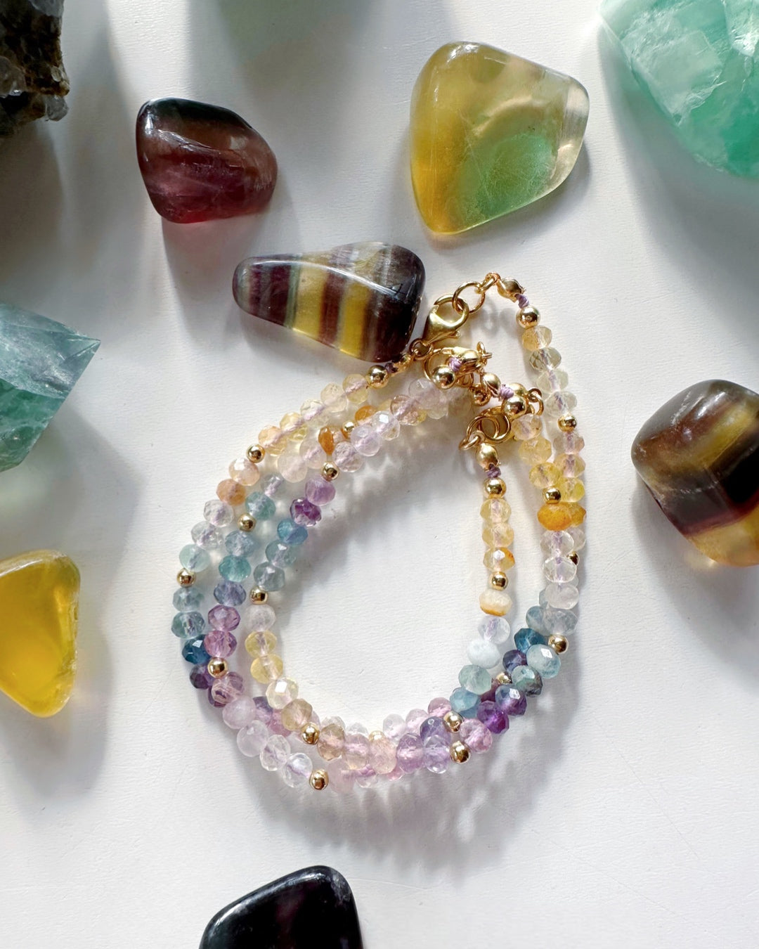 Rainbow Fluorite Candy Bracelet -RTS