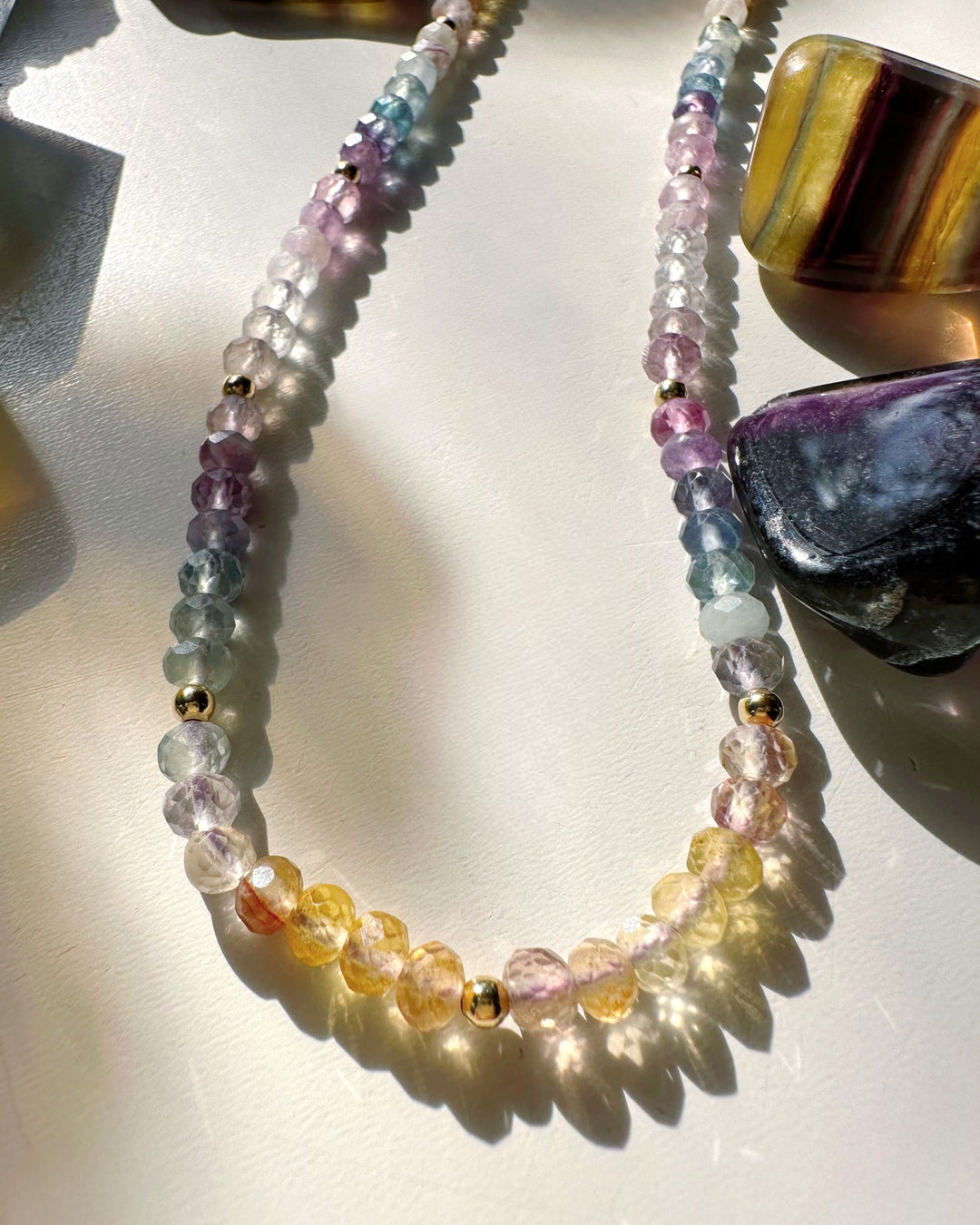 Rainbow Fluorite Candy Necklace - RTS