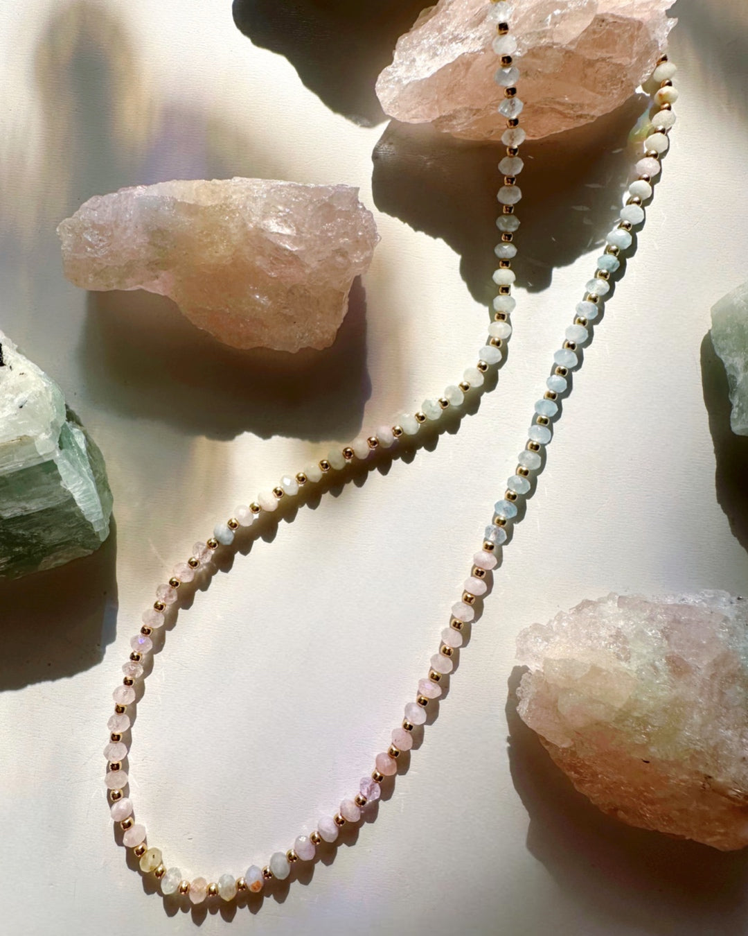 Morganite & Aquamarine Candy Necklace - Baltic Mermaid