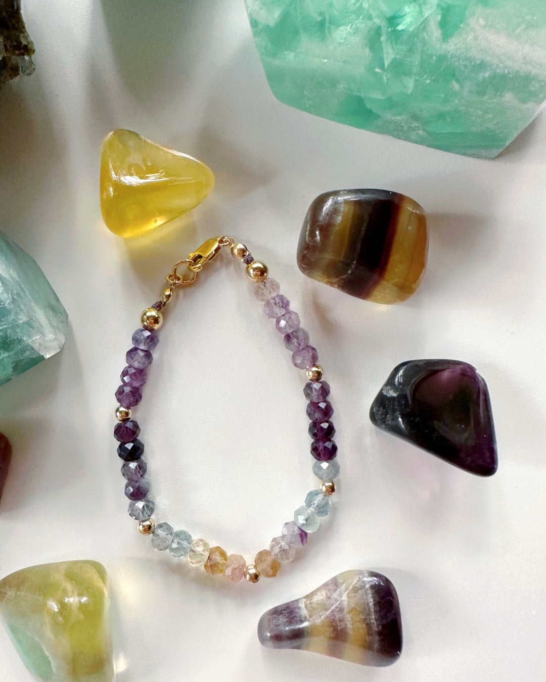 Rainbow Fluorite Candy Bracelet - RTS