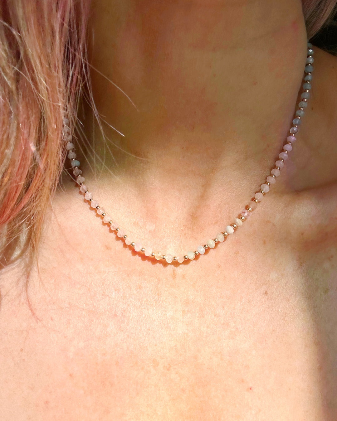 Morganite & Aquamarine Candy Necklace - Baltic Mermaid