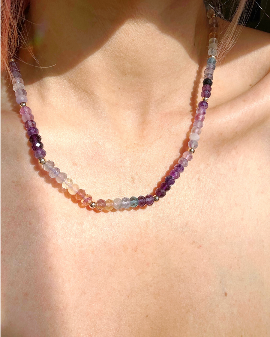 Rainbow Fluorite Candy Necklace