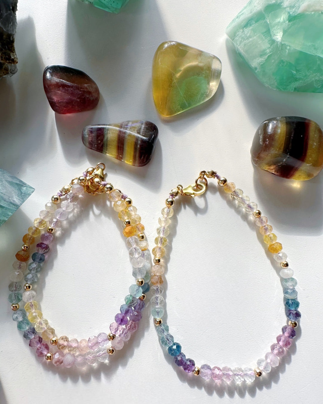 Rainbow Fluorite Candy Bracelet -RTS